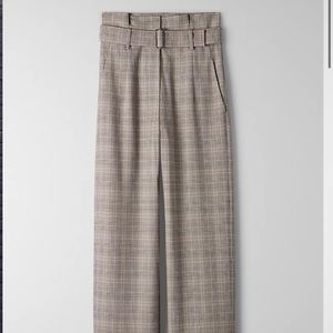 Aritzia Babaton Power Pant in Black/White/Tan Checkprint